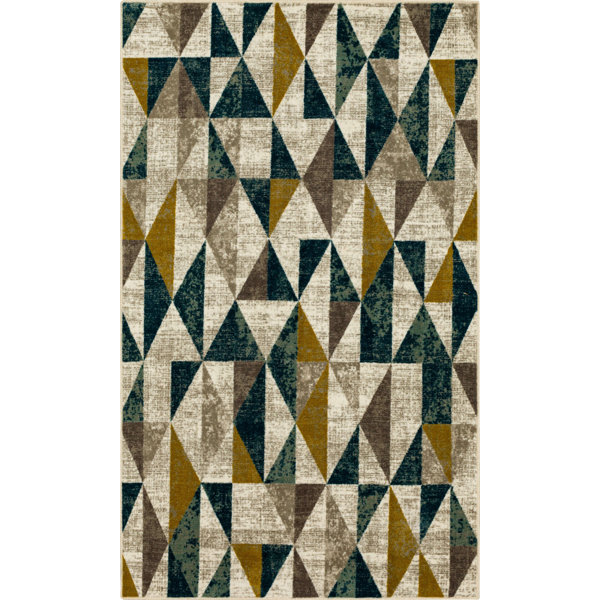 Scott Living Absolute Performance Teal/Yellow/Gray Rug & Reviews Wayfair